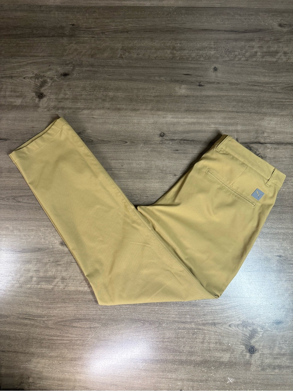 Puma Mens Beige Flat Front Chino Slacks Performance Golf Wicking Pants 33x32